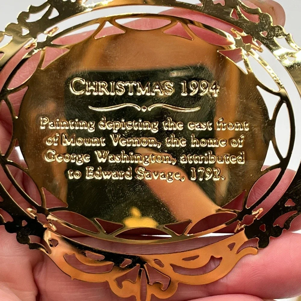 Mount Vernon‎ 1994 Christmas Ornament East Front Painting Circa 1792 with Box